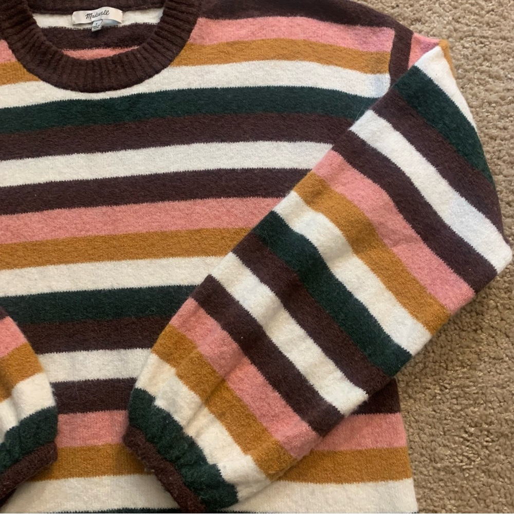 Madewell Striped Merino Wool Alpaca Blend Pullover Slouchy Sweater - Picture 14 of 14